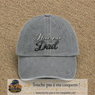 Casquette Gris délavé avec motif I Love You Dad en calligraphie en 7 cm – vue principale