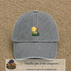 Casquette Gris délavé motif Lapin sous la lune logo 5 cm