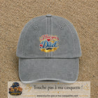 Casquette Gris délavé avec motif I Love You My Dad couronné en 7 cm – vue principale