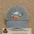 Casquette Gris délavé avec motif Bonne retraite au bord de la mer en 7 cm – vue principale