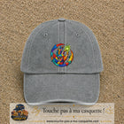 Image principale casquette Gris délavé avec motif Main créative 7 cm