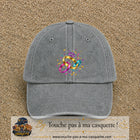 Casquette Gris délavé motif Alliances festives logo 7 cm