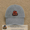Image principale casquette Gris délavé avec motif Volcan de lave 7 cm