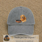 Image principale casquette Gris délavé avec motif Chien avec collier 7 cm