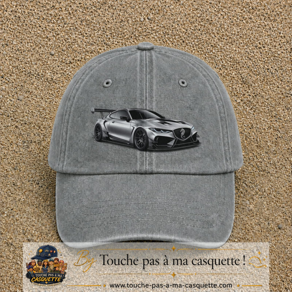 Casquette Gris délavé avec motif Voiture sportive en 7 cm – vue principale
