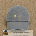 Casquette Gris délavé avec motif Prénom Sonia fleuri en 3 cm – vue principale