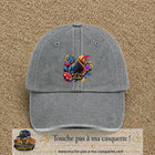 Casquette Gris délavé avec motif As de pique et jetons de poker en 7 cm – vue principale