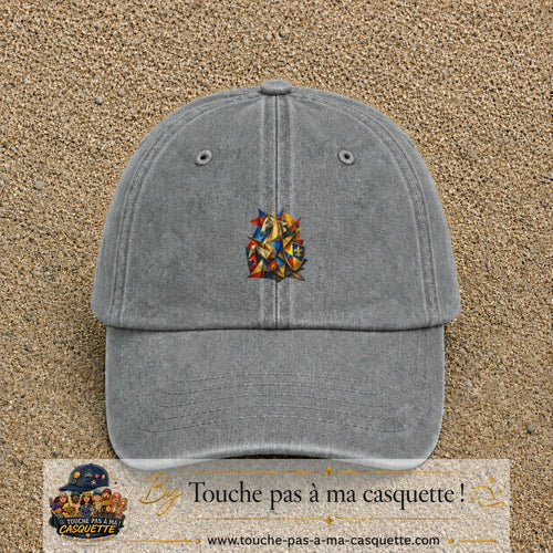Image principale casquette Gris délavé avec motif Chevalier mosaïque 5 cm