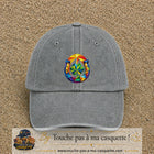 Image principale casquette Gris délavé avec motif Fer à cheval chanceux 7 cm