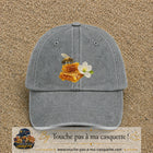 Image principale casquette Gris délavé avec motif Abeille et miel 7 cm