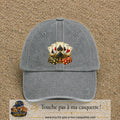 Casquette Gris délavé motif Poker cartes et jetons logo 7 cm