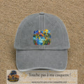 Casquette Gris délavé motif Paysage tropical géométrique logo 7 cm