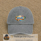 Casquette Gris délavé avec motif Bonne retraite au bord de la mer en 5 cm – vue principale