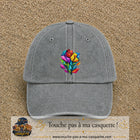Image principale casquette Gris délavé avec motif Bouquet de cristaux 7 cm