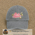 Casquette Gris délavé avec motif Vive les Mariés en 7 cm – vue principale