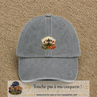 Casquette Gris délavé motif Poker cartes et jetons logo 5 cm