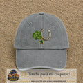 Image principale casquette Gris délavé avec motif Trèfle et fer à cheval 7 cm