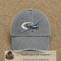 Image principale casquette Gris délavé avec motif Avion de voltige 7 cm