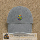 Image principale casquette Gris délavé avec motif Fer à cheval chanceux 5 cm