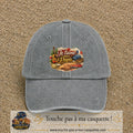 Casquette Gris délavé avec motif Je t’aime mon Papa et ses passions en 7 cm – vue principale