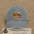 Casquette Gris délavé avec motif Je t’aime mon Papa et ses passions en 7 cm – vue principale