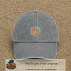 Casquette Gris délavé avec motif Merci coach multisport en 5 cm – vue principale