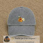 Image principale casquette Gris délavé avec motif Abeille et miel 5 cm