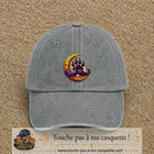 Casquette Gris délavé avec motif Patte moustachue sur lune en 7 cm – vue principale