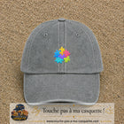 Casquette Gris délavé motif Puzzle pop logo 5 cm
