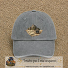Casquette Gris délavé avec motif Montagne sur carte avec boussole en 7 cm – vue principale
