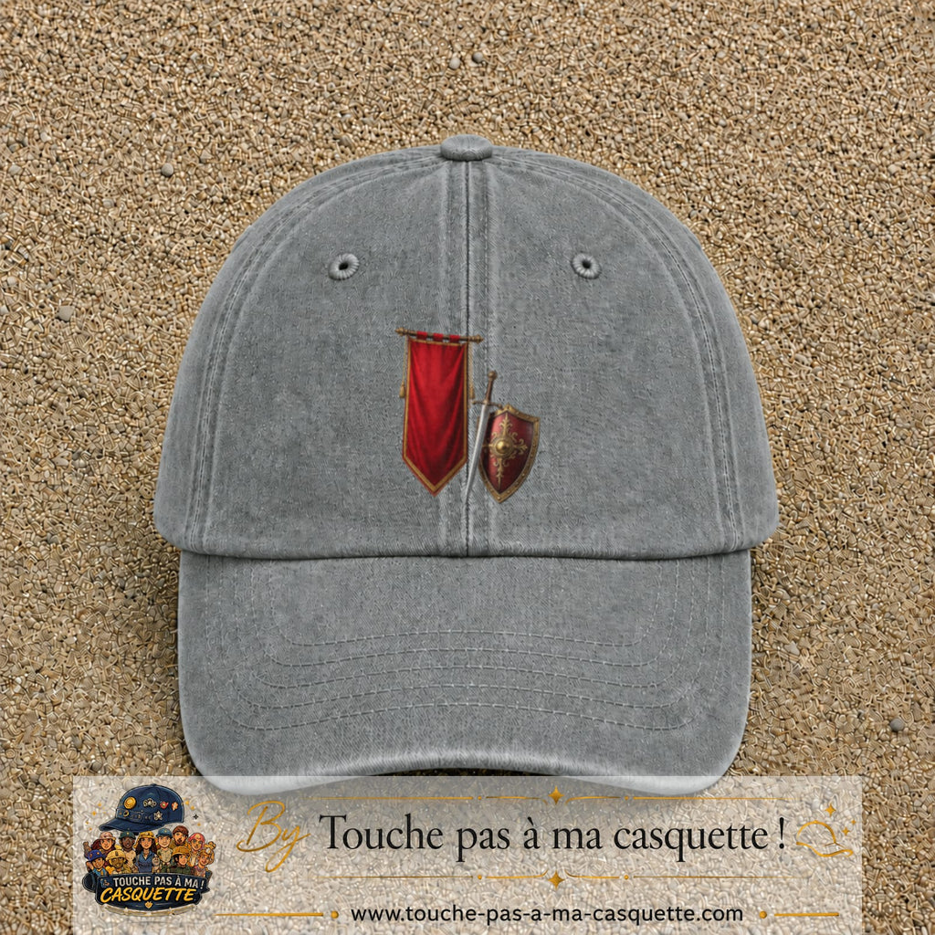 Image principale casquette Gris délavé avec motif Bouclier médiéval 7 cm