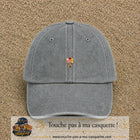Casquette Gris délavé avec motif Bouquet romantique de roses en 3 cm – vue principale