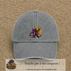 Image principale casquette Gris délavé avec motif Échecs couronnés 7 cm