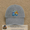 Image principale casquette Gris délavé avec motif Orage arc-en-ciel 7 cm