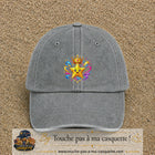 Casquette Gris délavé motif Étoile couronnée logo 7 cm