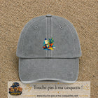 Casquette Gris délavé motif Plante graphique logo 5 cm