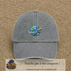 Image principale produit82moyenGR - casquette Gris délavé avec visuel Monde avion 5 cm