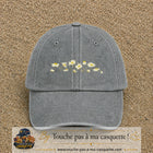 Image principale produit36moyenGR - casquette Gris délavé avec visuel Guirlande de marguerites 5 cm