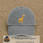 Image principale produit32grosGR - casquette Gris délavé avec visuel Girafe mignonne 7 cm