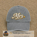 Image principale produit112grosGR - casquette Gris délavé avec visuel Mrs élégante 7 cm
