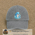 Image principale produit85grosGR - casquette Gris délavé avec visuel Dauphin 7 cm