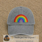 Image principale produit24grosGR - casquette Gris délavé avec visuel Arc-en-ciel 7 cm