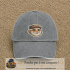 Image principale produit76grosGR - casquette Gris délavé avec visuel Papy casquette lunettes 7 cm