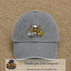 Image principale produit124grosGR - casquette Gris délavé avec visuel Canard argent 7 cm