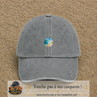 Image principale produit175petitGR - casquette Gris délavé avec visuel Vague plage 3 cm