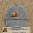Image principale produit74grosGR - casquette Gris délavé avec visuel Escargot 7 cm