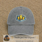 Image principale produit77grosGR - casquette Gris délavé avec visuel Éclairs 7 cm