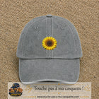 Image principale produit11moyenGR - casquette Gris délavé avec visuel Tournesol 5 cm