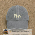 Image principale produit113moyenGR - casquette Gris délavé avec visuel Mrs blanc 5 cm