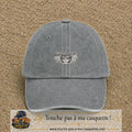 Image principale produit1petitGR - casquette Gris délavé avec visuel Chat colère ornemental 3 cm
